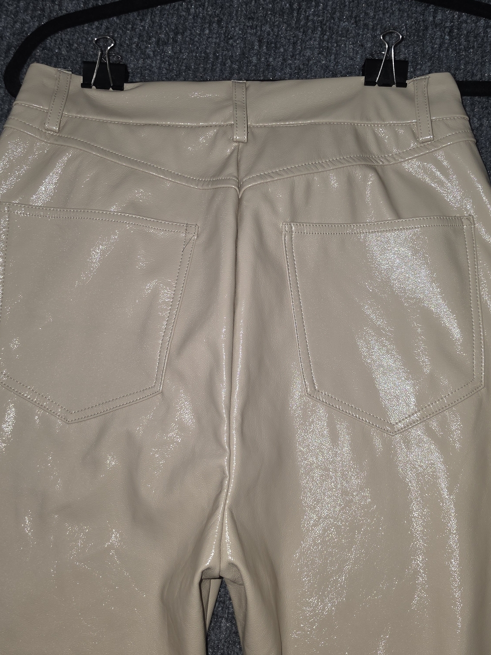 GREY LAB Beige Straight-Leg Shiny Pants - Picture 9 of 9
